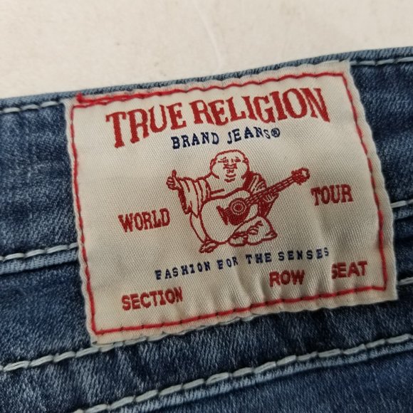 True Religion Jennie Curvy Mid Rise Skinny Jeans Size 32 x28 Flap Pockets - Picture 4 of 9